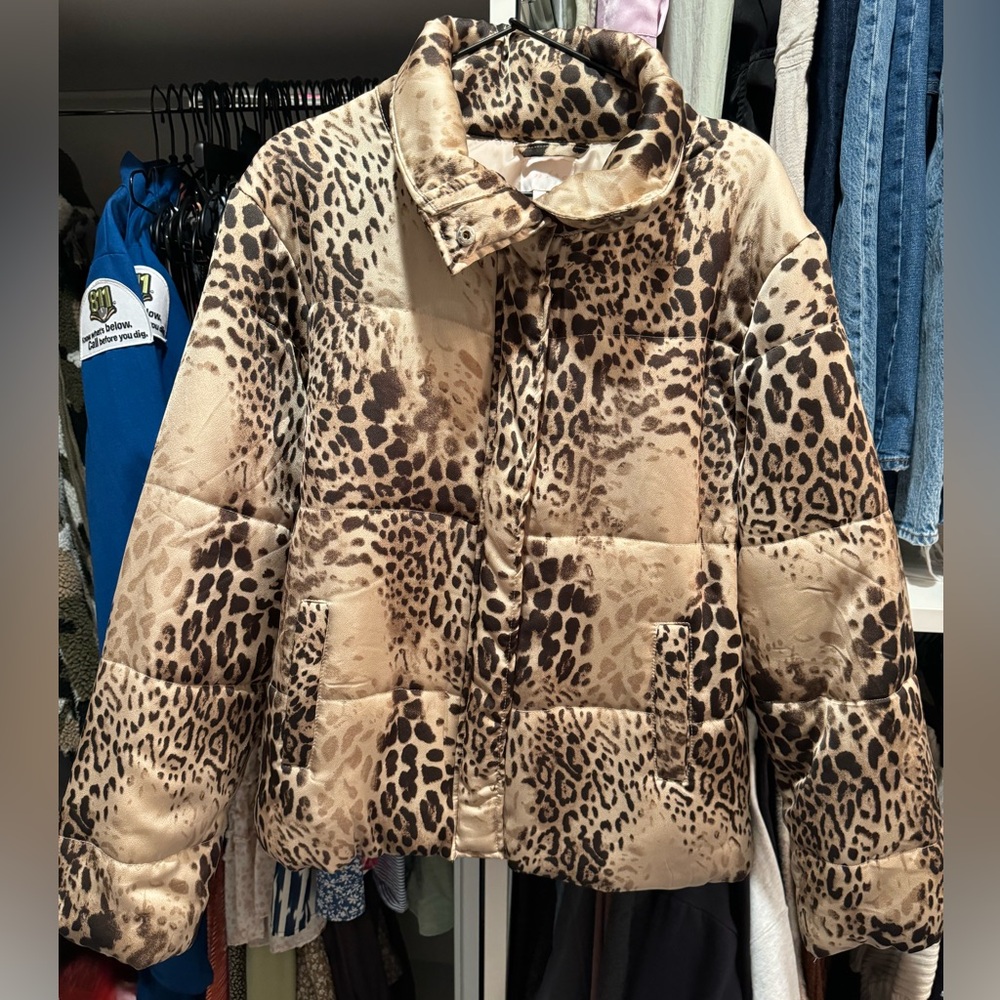 Cheetah Print Puffer Jacket.